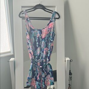 Lilly Pulitzer Blue and Pink Floral One Piece romper size medium